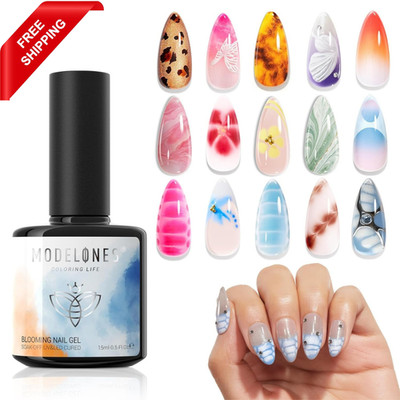 Blooming Gel Nail Polish 15 ml Clear Art Accessories modelones Stuff Spreading