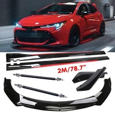 For Toyota Corolla Front Bumper Lip Splitter Gloss Black Red Body Kit Side Skirt
