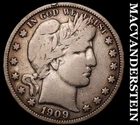 1909 Silver Barber Half Dollar-Scarce Better Date No Reserve #i4596
