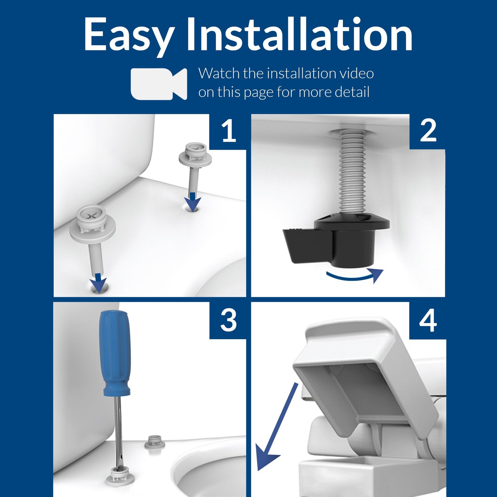 Bemis 7300SLEC Slow Close Toilet Seat, Easy Clean Hinges and Durable Plastic ...