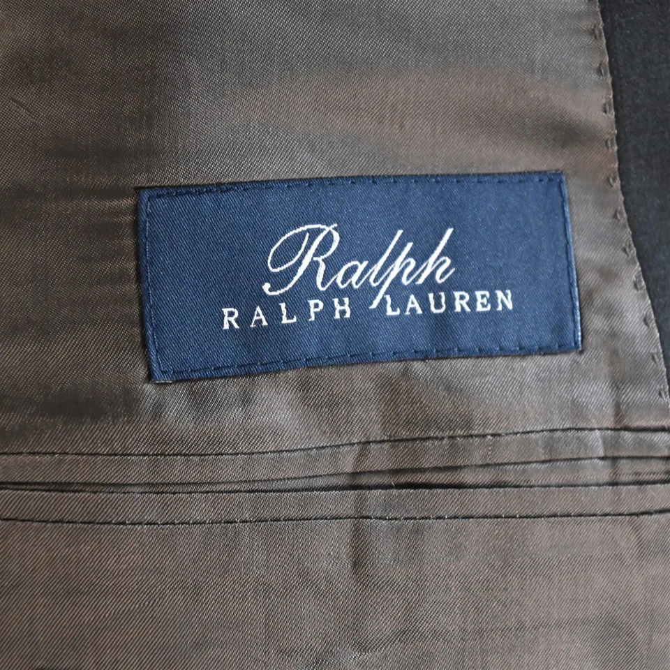 Traje Ralph Lauren 48L 38x36 Gris Carbón 100% Lana Doble Pecho Para Hombre Foto 4 de 4