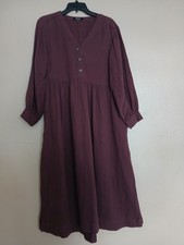 Madewell Dress 4 Lightspun Gauze Cotton Midi Cottage Bohemian Boho Burgundy