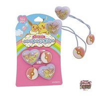 Pokemon Hair Accessories Die-cut Ponytail Set of 2/Pikachu amp Eevee Purple