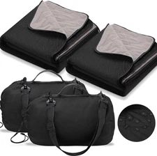Tranqun 2 Large Outdoor Blanket about 78 x 55 inches/ 2 x 1.4 meters, Black 
