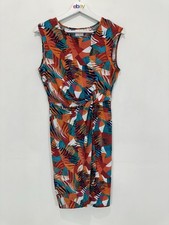 Leona Edmiston Wrap Dress Women AU 8 Multicoloured Knee Length Stretch Casual