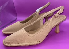 Cozy Island Modern Square Toe Heeled Slingback Dress Shoes Pumps Sz 9 NEW 0882 