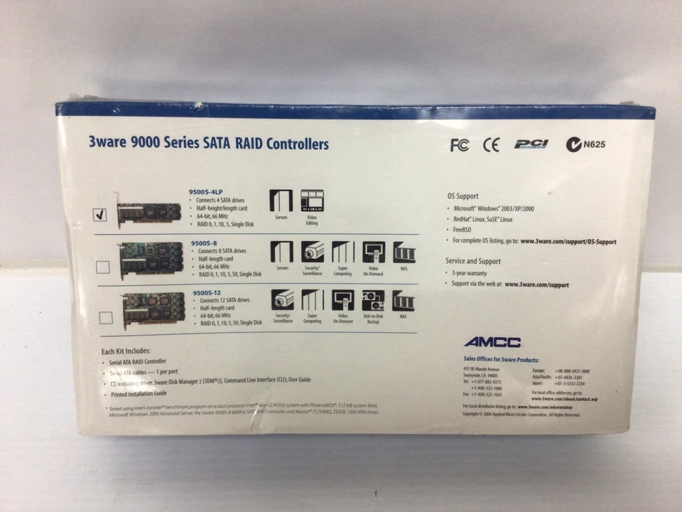 AMCC 3WARE 9500S-4LP PCI-64BIT SATA RAID CONTROLLER - Image 2 of 3