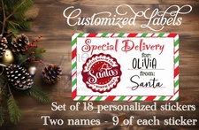 Custom Christmas Gift Label - From Santa Christmas Gift Label - Sheet of 18