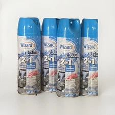 4pk Wizard Tough Odor Eliminator Air Freshener. 2 in 1 Clean Linen 12oz each x4