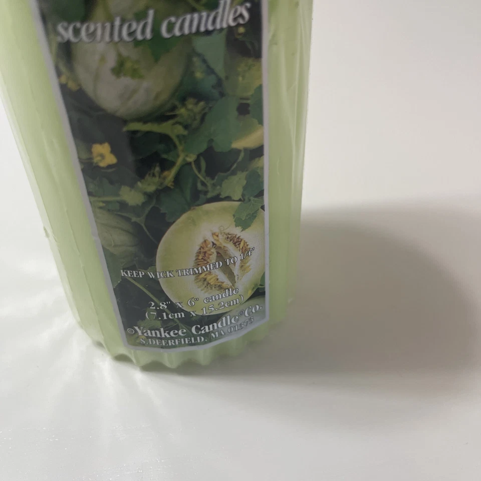 Yankee Candle Honeydew Melon Pillar Candle 2.8” X 6” Sealed Vintage Rare - Image 3 of 4