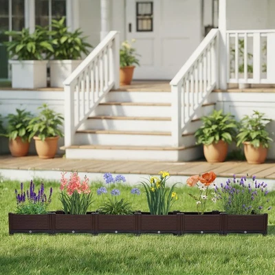 BEST-HOME-GARDEN PP Raised Garden Bed, Planter Box, Flower Vegetables Planting with Self-Watering