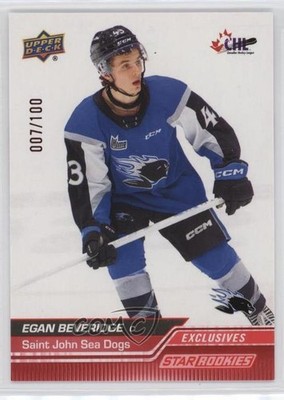 2023-24 Upper Deck CHL Star Rookies Exclusives 7/100 Egan Beveridge #369 1u0d