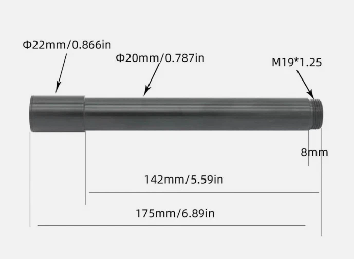 Eje de aluminio Fox 40 OEM para horquillas Fox 40 eje pasante 20x110 mm (negro) Foto 3 de 4