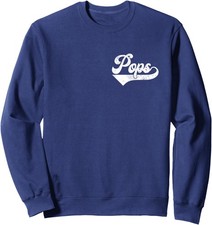 Mens Pops Vintage Retro Fathers Day For Papa Grandpa Unisex Crewneck Sweatshirt