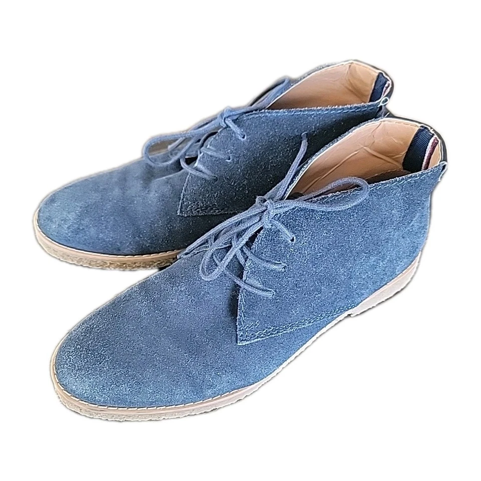 Tommy Hilfiger Zapatos Mujer 8 M Niley Puntera Lisa Con Cordones Oxford Azul Gamuza Foto 2 de 4