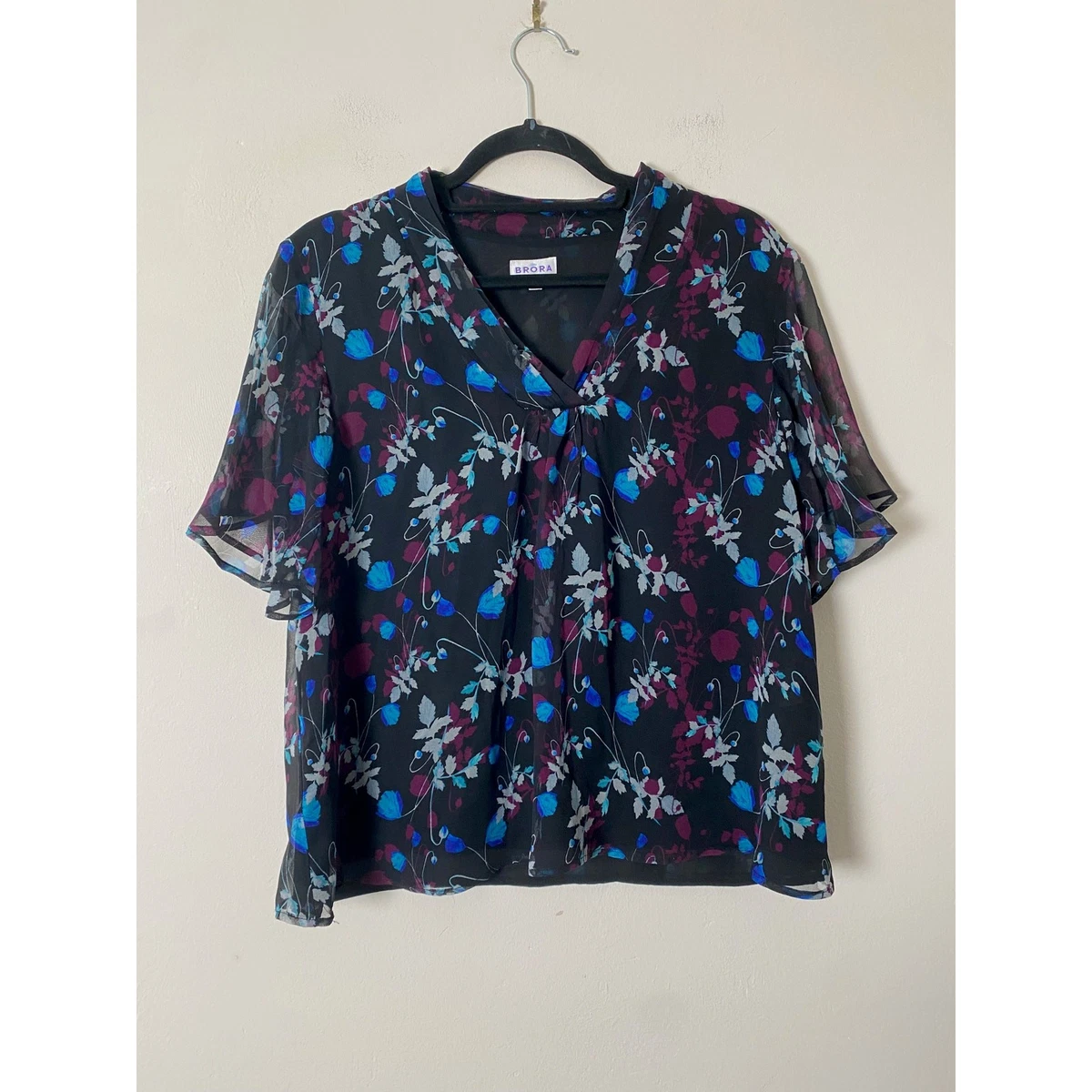 Jupe Femme Brora Taille 14 - Ligne A Mi-longue Fleurie Lin Multicolore
