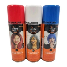 Hyde and EEK! Boutique Spray on Temporary Red, White, Blue Hair Color Lot Of 3