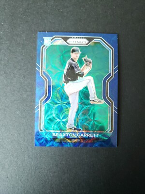 2021 Prizm Blue Scope Tier II #121 Braxton Garrett /35 SP Miami Marlins RC