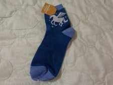 Blue Women Child Unicorn Socks Crew Ankle Made for Retail Size 9-11