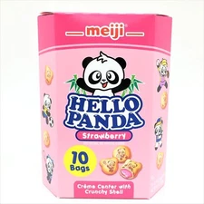 Meiji Hello Panda Cookie-Strawberry 10 X26g Bags