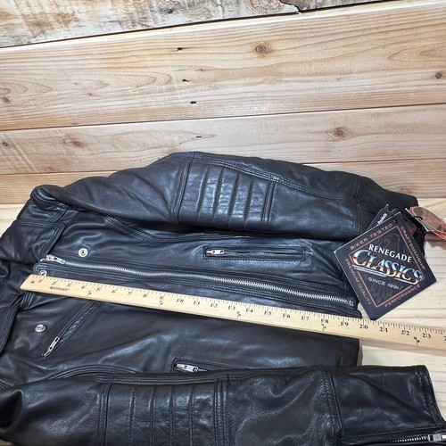 Women's Leather Motorcycle Jacket Size L New w/Tags Deep Concealed Carry Pockets - Picture 22 of 22