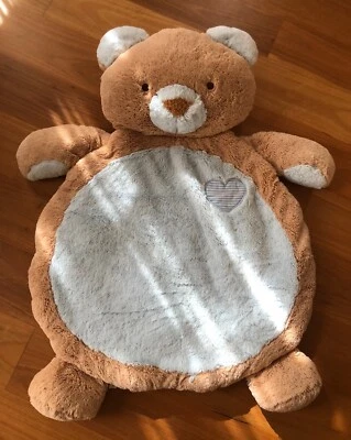 Plush Baby Play Mat Blue Teddy Bear Shape Toys Indoor