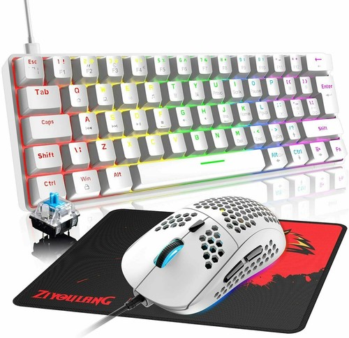 Mini 62 Keys Gaming Keyboard Mouse Set Wired RGB Rainbow Backlit Mechanical PS4 - Picture 15 of 19