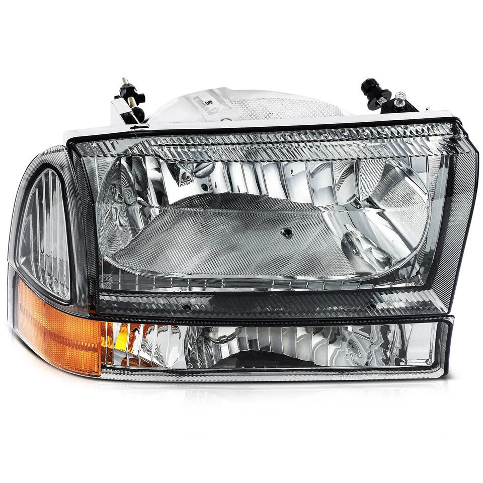 Conjunto de faros para Ford Excursion 2000-2004 carcasa negra luces delanteras de humo Foto 2 de 4