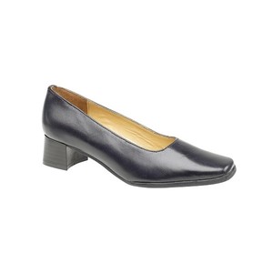 ladies navy leather court shoes