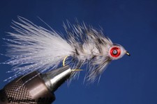Fliegentom Streamer 3 Stück Fishmask Wooley Bugger weiß grizzly