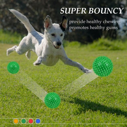 Squeaky 4.5" Spikey Dog Balls - Tough Toy for Large Aggressive Chewers, 2-Pack - Picture 8 of 9