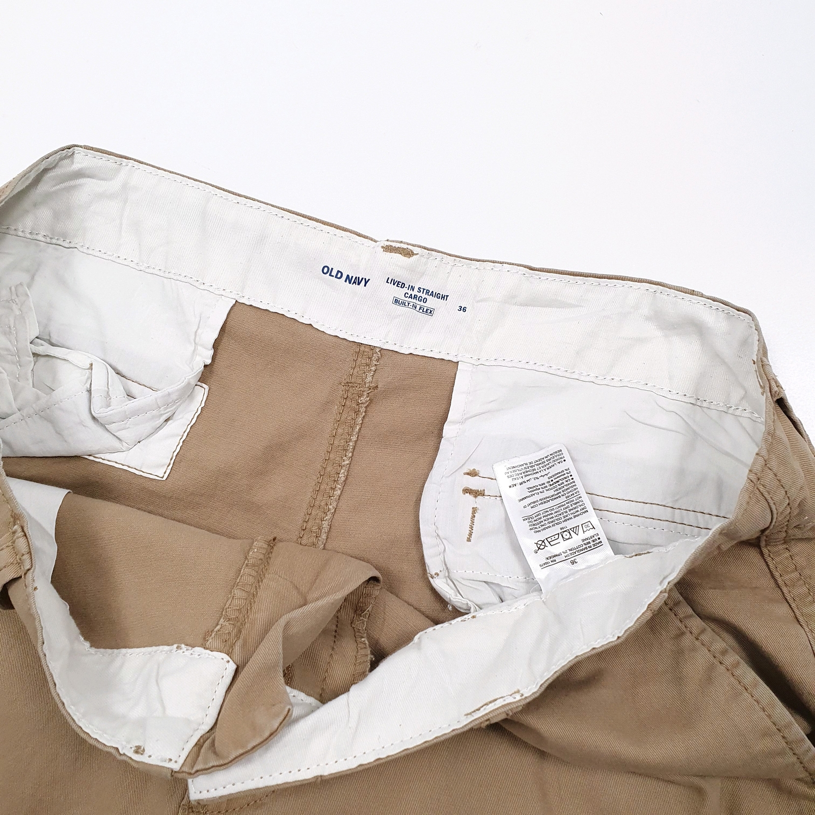 OLD NAVY Combat Beige Cargo Workwear Shorts Mens W38 image 3