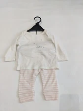 Mothercare Baby Outfit Top Leggings Set Size 1-3 Months White Pink