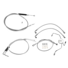 10-12" Handlebar Brake Clutch Throttle Cable Kit For Harley 96-05 FLHTC Non-ABS