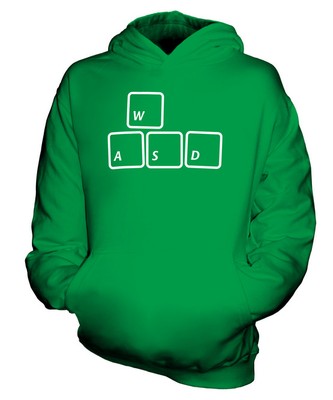 VIDEOSPIELE COMPUTER TASTATUR WASD KINDER KAPUZENPULLOVER HOODIE JUNGEN MÄDCHEN
