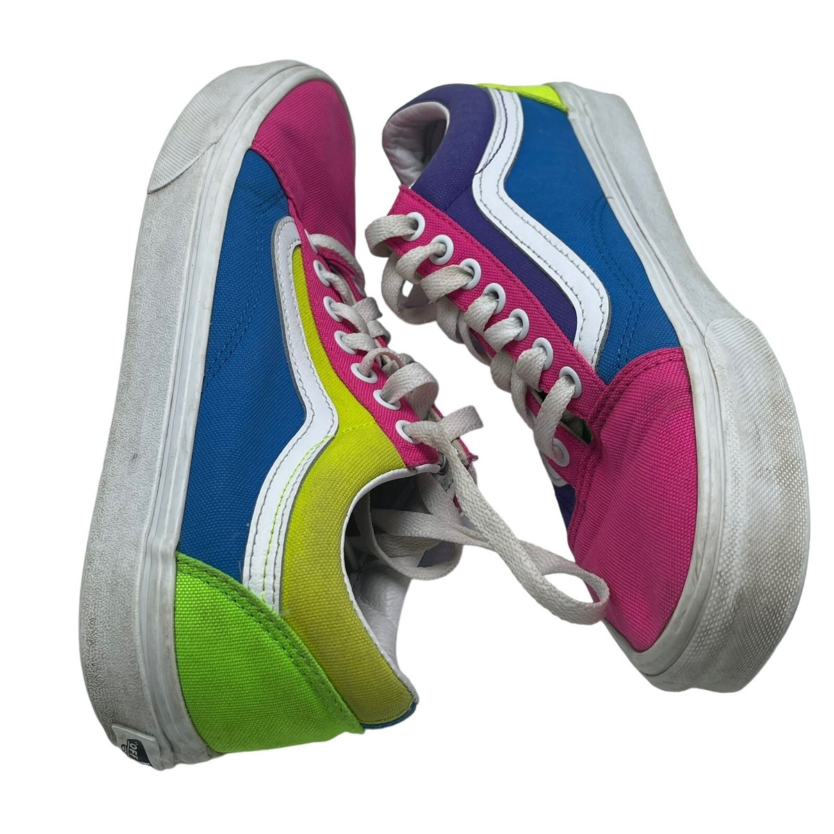 Vans Old Skool Neon Color Block Shoes Womens 8.5 Mens 7 | eBay