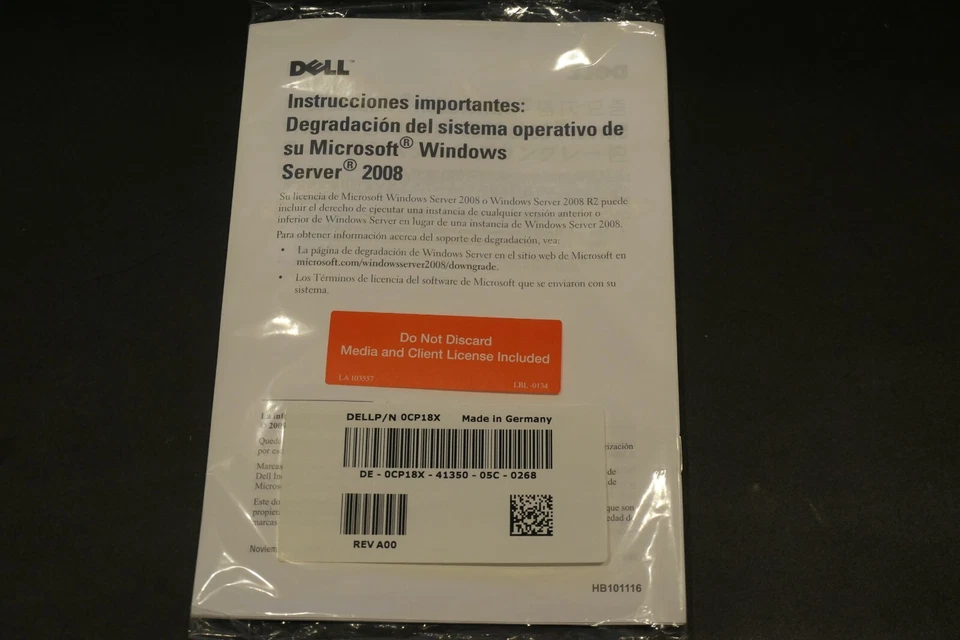 Dell Microsoft Windows Server 2008 R2 Std SP2 Install DVD 0CPTT5 (no key) SEALED - Image 3 of 4