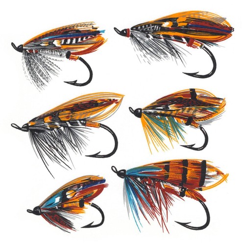 Calcomanías de cerámica para tobogán acuático esmaltado con señuelos de pesca - Imagen 3 de 7