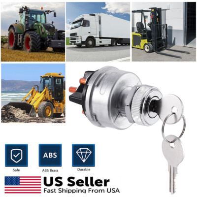Universal 3 position Ignition Key Starter Switch for Truck Car Tractor Trailer