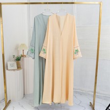 Dubai Women Muslim Open Abaya Cardigan Islamic Long Robes Evening Kaftan Ramadan