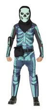 2022 Fortnite Skull Trooper Green Glow Halloween YOUTH Costume X-Large NEW