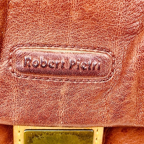 Robert Pietri Schultertasche braun Leder weiches braunes Leder Messingklappe - Bild 4 von 15