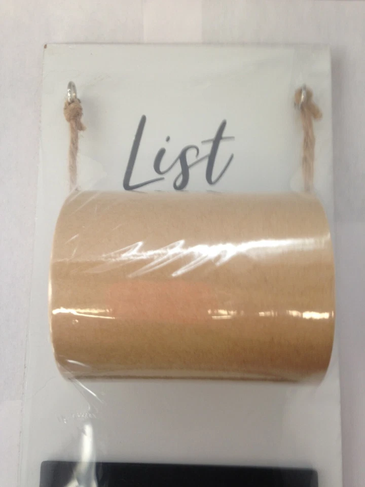 Hanging Wooden Memo Board With Paper Roll Notes Lists White 13.5" x 4.5" - Image 3 of 3