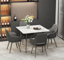 Kitchen Dining Table Furniture for Dinette Stone Top Rectangular Island Table