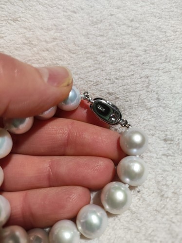 Collana Di Vere Perle 11mm Tipo Australiane Chiusura Argento 925 - Foto 4 di 4