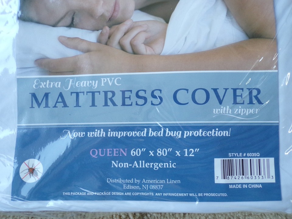 Queen Waterproof Zipper Mattress Cover Non Allergenic Bug Protector