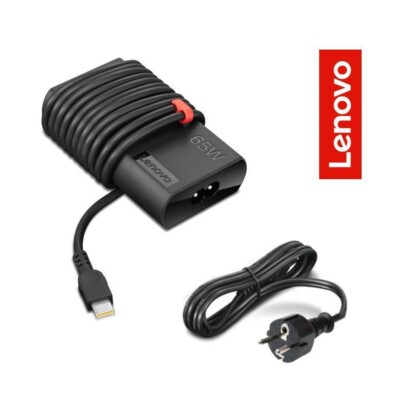 Original Lenovo USB-C Netzteil 65w Slim AC Adapter + TYP-C LAN Adapter - Schwarz