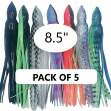 5PK OF 8.5" Octopus skirts for trolling lure replacement and building diy lurema