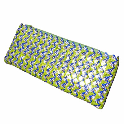 Ecoist Bag Recycled Candy Wrapper Green, Blue, & White Long Zip Clutch