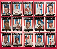 1959 TOPPS BASEBALL THE SPORTING NEWS ROOKIES 28 CARD LOT ALMOST ALL NM